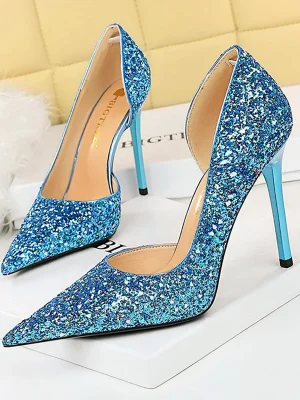 Eco Sequin Cloth High Heels