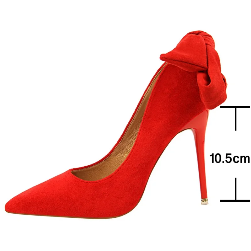 Eco Bowknot Suede High Heels - Image 2