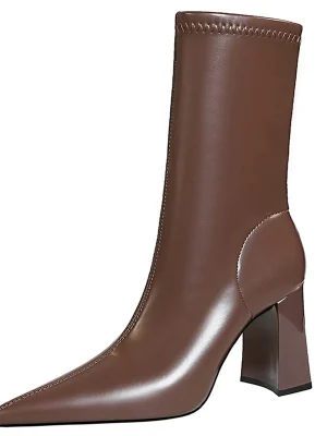 Pu Leather High-heeled Boots