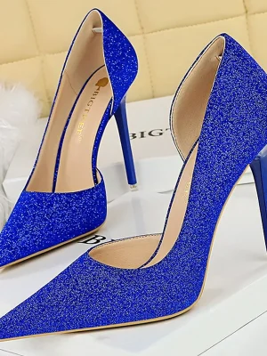 Eco Sequin Cloth Shine High Heels