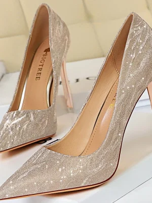 Eco Silver Champagne High Heels