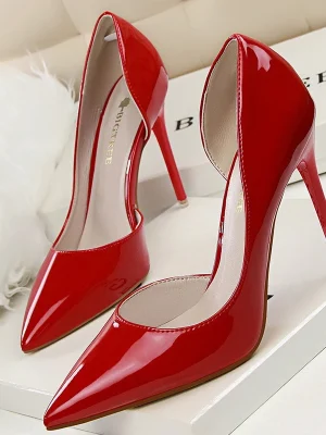 Eco Patent Leather High-Pointed Toe Stiletto Heels