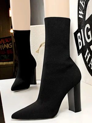 Eco Mid-calf Block Heels Boots