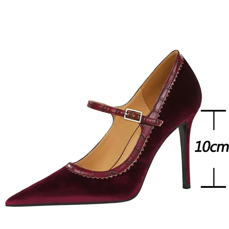 Luxury Buckle Suede High Heels - Image 3