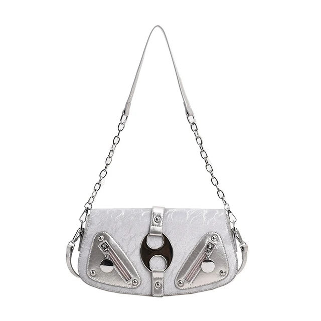 Silver shoulder bag