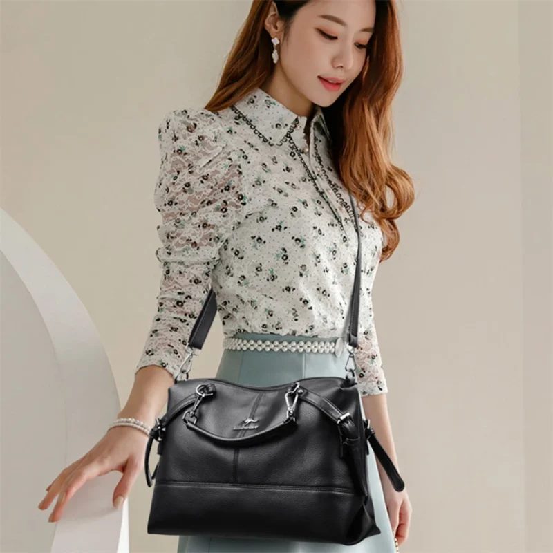 Casual Tote High Quality Leather Crossbody Bags - Image 2
