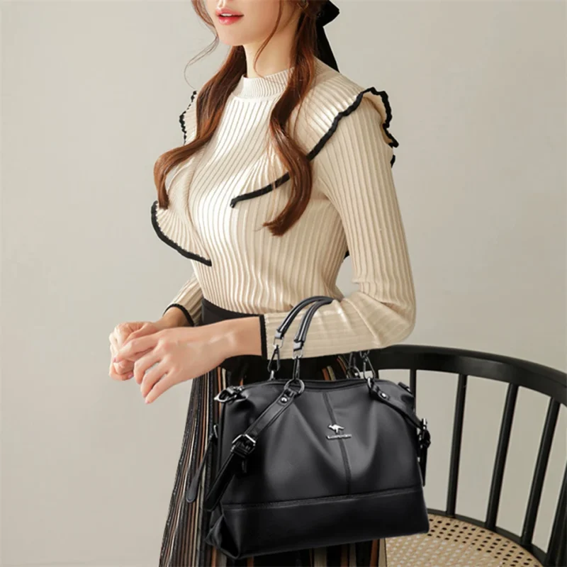 Casual Tote High Quality Leather Crossbody Bags - Image 3