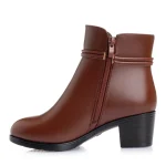 Eco Soft Leather Ankle High Heels Boot - Image 5