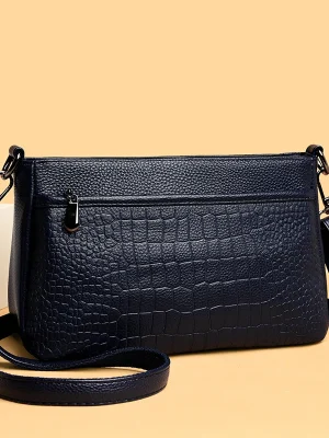 Crocodile Pattern 100% Cowhide Small Shoulder Bag