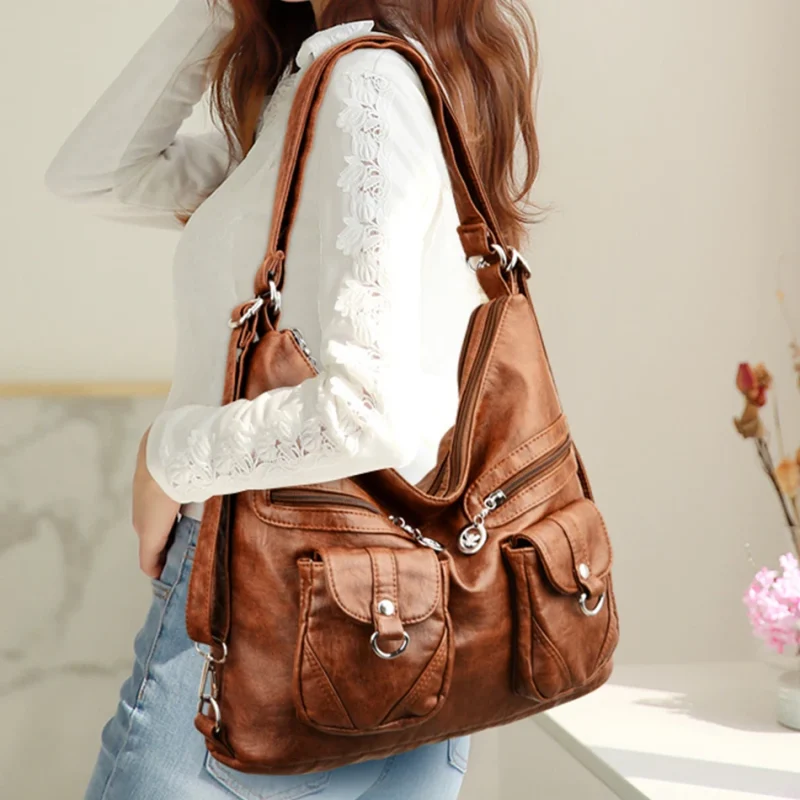 Designer 3 In 1 Vintage Leather Rucksack Backpack - Image 2