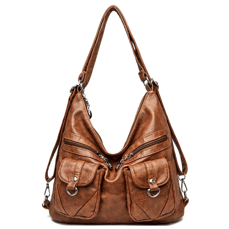 Designer 3 In 1 Vintage Leather Rucksack Backpack - Image 3
