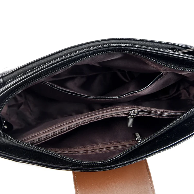 Designer High Quality Retro Oil Wax Skin Leather Shoulder Crossbody Bag - Image 6