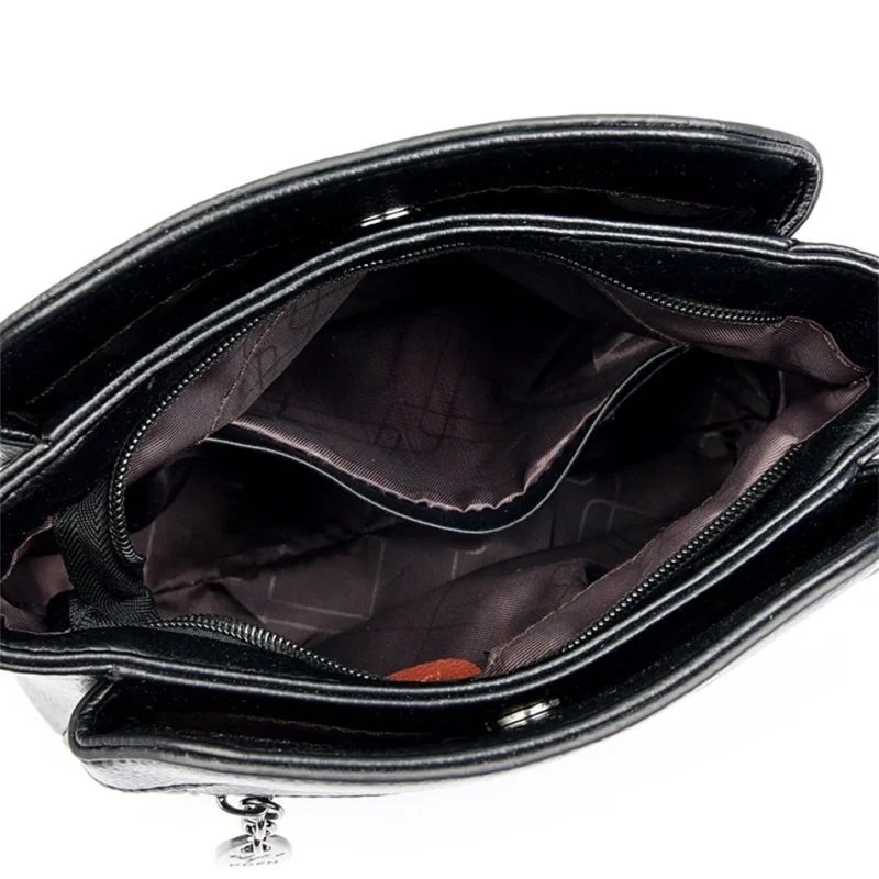 High Quality Leather Diamond Grid Pattern Embroidery Small Crossbody Bags - Image 7