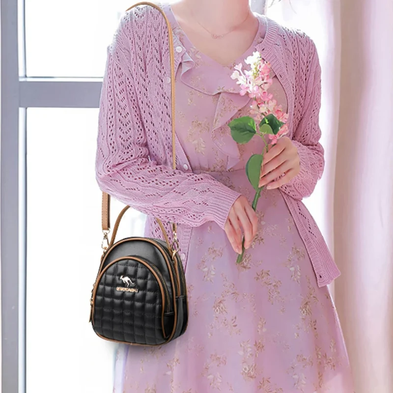 Elegant Soft Leather  Designer Crossbody Bag - Image 4
