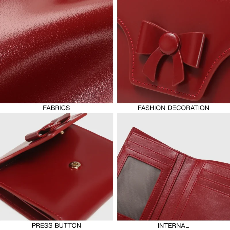 High Quality Genuine Leather  Bowknot Wallet - Image 6
