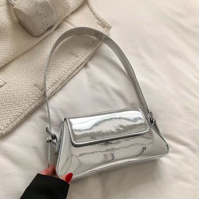 Silver shoulder bag