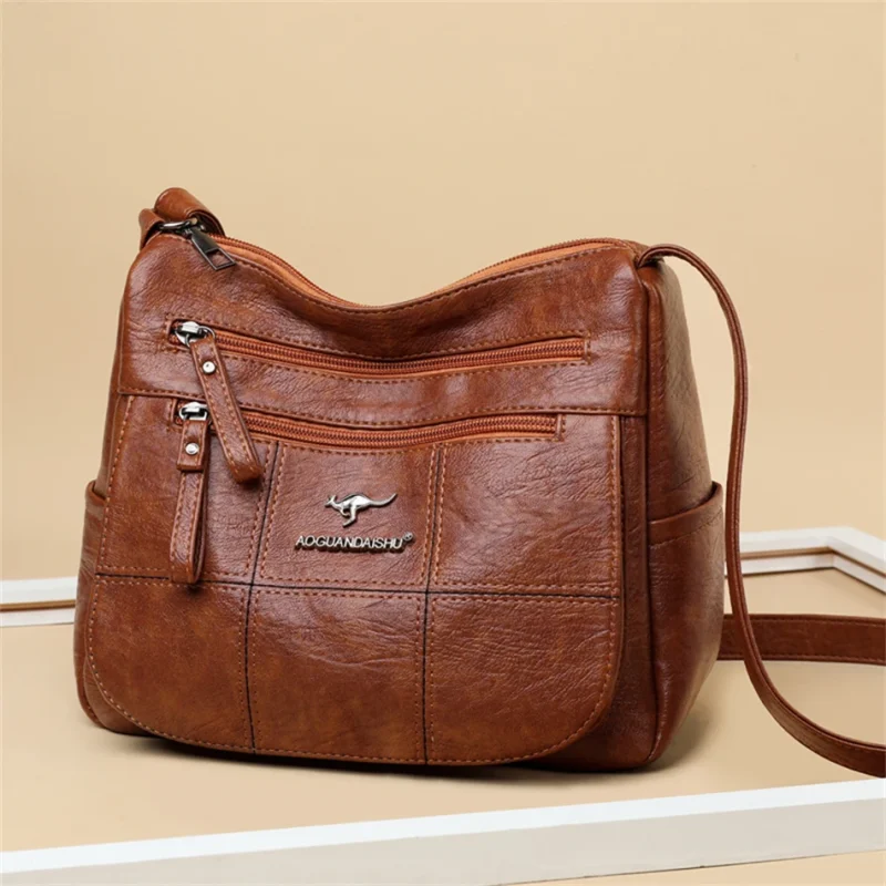 Luxurious Designer Pu Leather Soft Crossbody Bag - Image 7