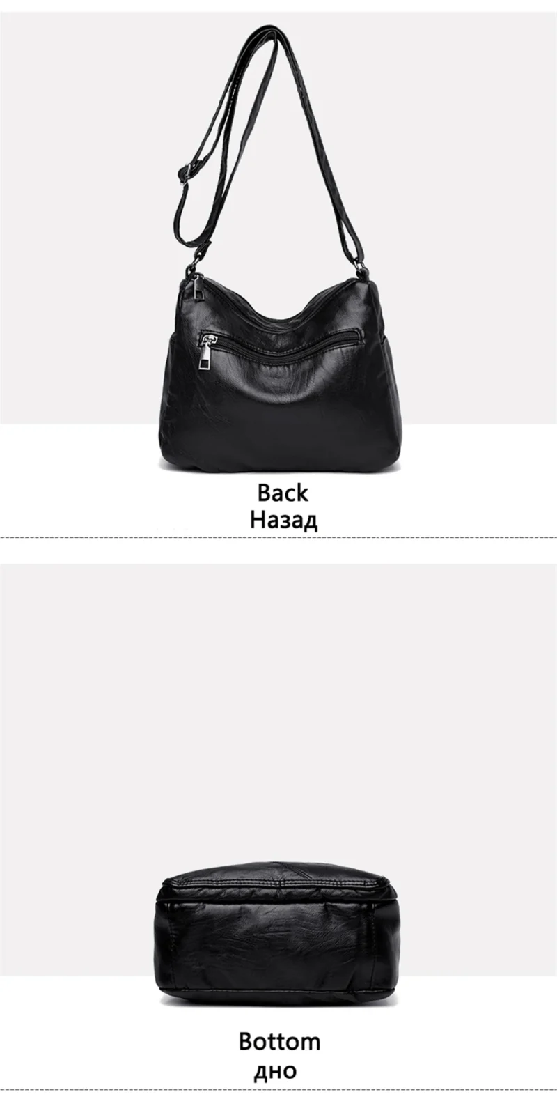 Women Soft Leather Luxury Many Pockets Handbag - Image 4