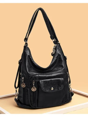 Women Washed PU Leather Retro Mochilas Crossbody Bag