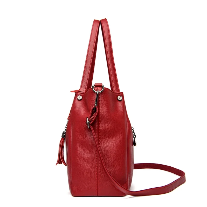 Luxury Branded Designer Real Cowhide Leather Elegant Tote - Image 8
