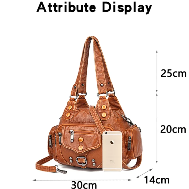 High Quality Luxury Soft Leather Designer Shoulder Tote - Image 2
