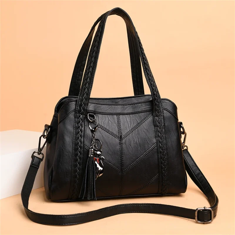 3 Layers Sac A Main High Quality Leather Luxury Handbag - Image 7