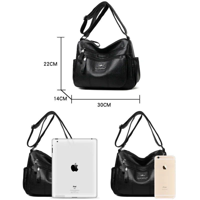 Designer Quality Soft Leather Eco Crossbody Bags - Image 2