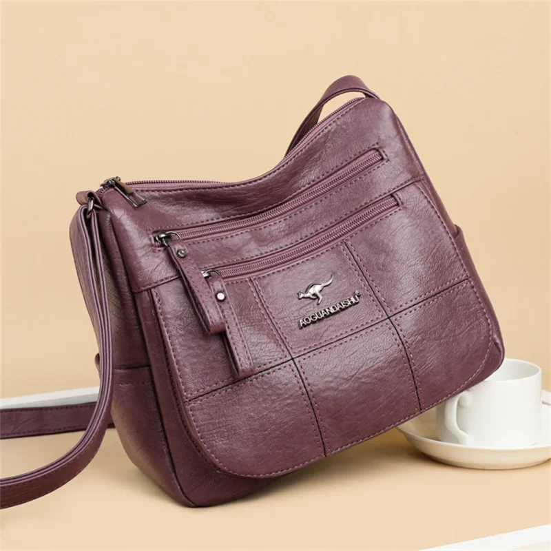 Luxurious Designer Pu Leather Soft Crossbody Bag - Image 6
