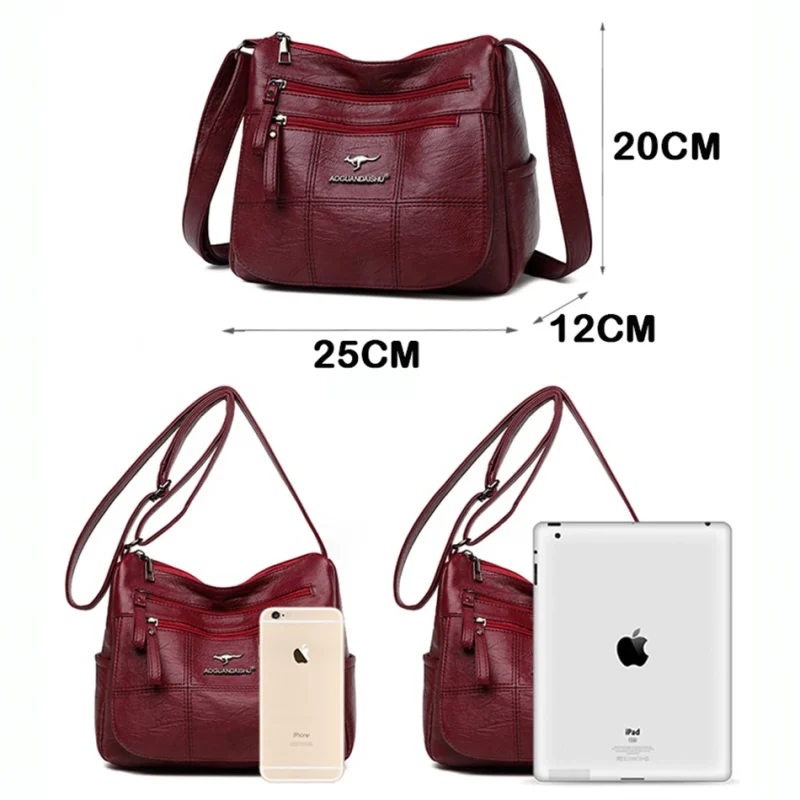 Luxurious Designer Pu Leather Soft Crossbody Bag - Image 2