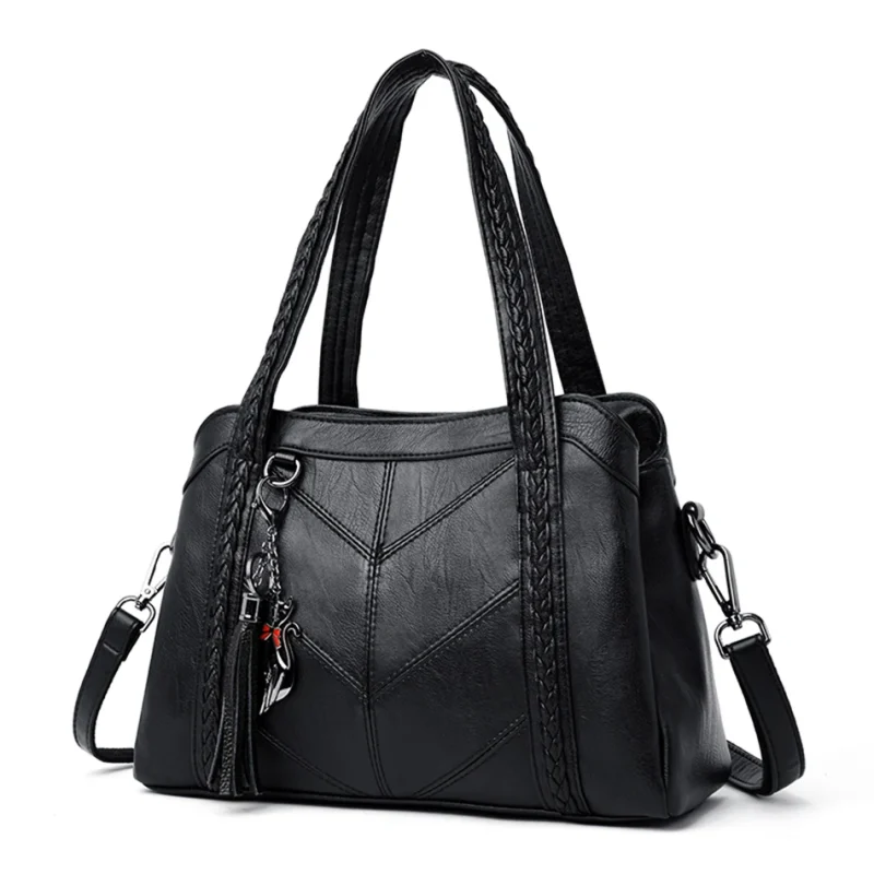 3 Layers Sac A Main High Quality Leather Luxury Handbag - Image 11