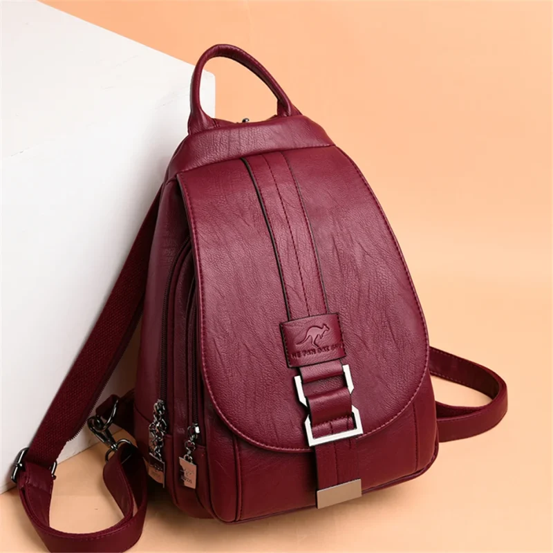 Multifunction Soft Leather Women's Backpack: Eco Chic - Image 3
