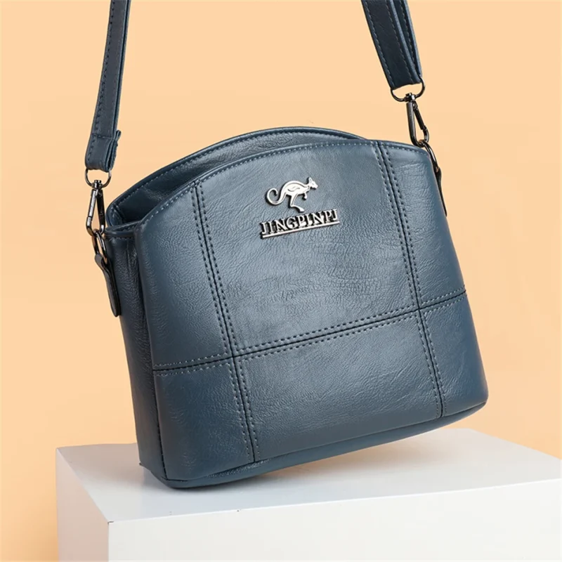 3 Layers PU Leather Crossbody Shoulder Messenger Bag - Image 12