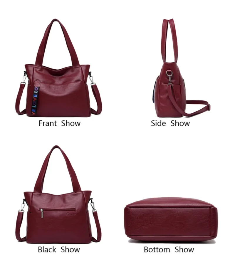High Quality Leather Genuine Brand Women Tote Bag - Image 3