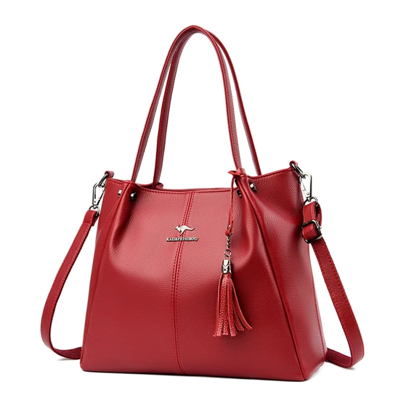 Luxury Branded Designer Real Cowhide Leather Elegant Tote - Image 7