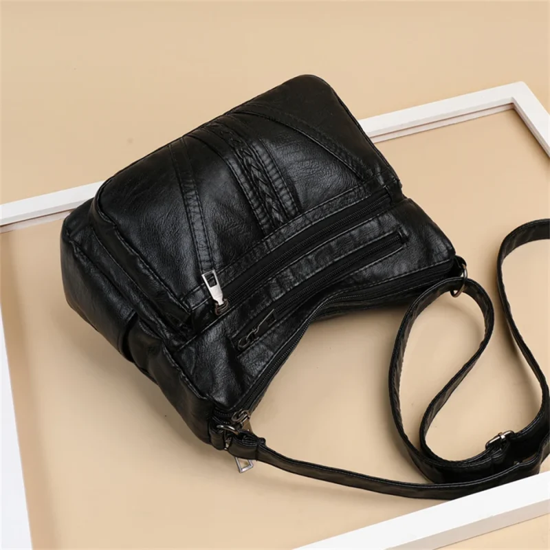 High Quality Soft PU Leather Shoulder Multi-Layer Crossbody Bag - Image 4