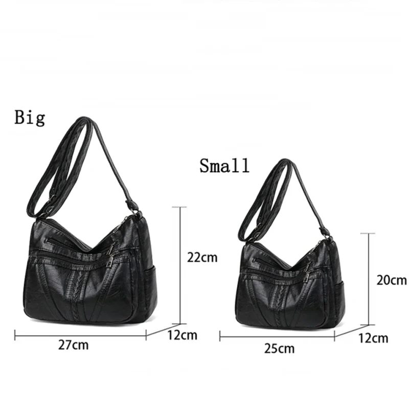 High Quality Soft PU Leather Shoulder Multi-Layer Crossbody Bag - Image 2