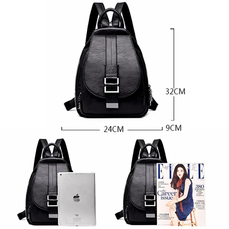 Multifunction Soft Leather Women's Backpack: Eco Chic - Image 2