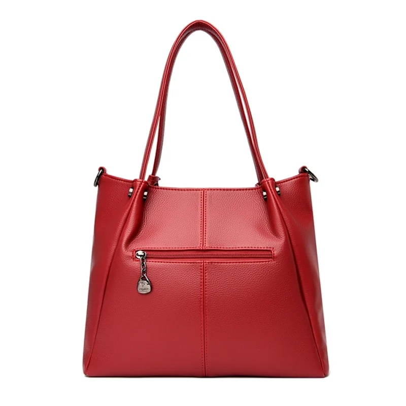 Luxury Branded Designer Real Cowhide Leather Elegant Tote - Image 9