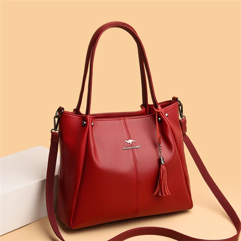 Luxury Branded Designer Real Cowhide Leather Elegant Tote - Image 4