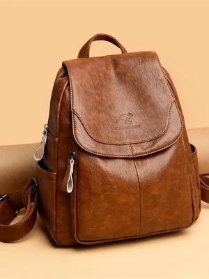 High Quality Large Capacity  Leather Backpack