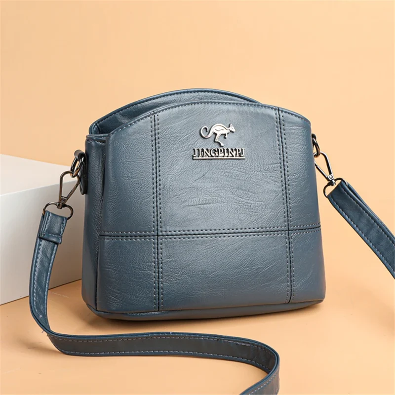 3 Layers PU Leather Crossbody Shoulder Messenger Bag - Image 11