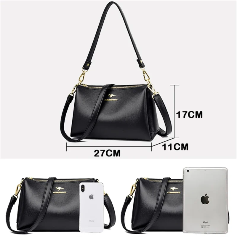 3 Layers Large Capacity Crossbody Messenger  Bag - Image 2