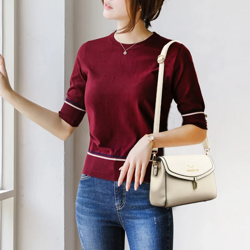 High Quality Solid Color Casual Solid Color Casual Crossbody Bag - Image 3