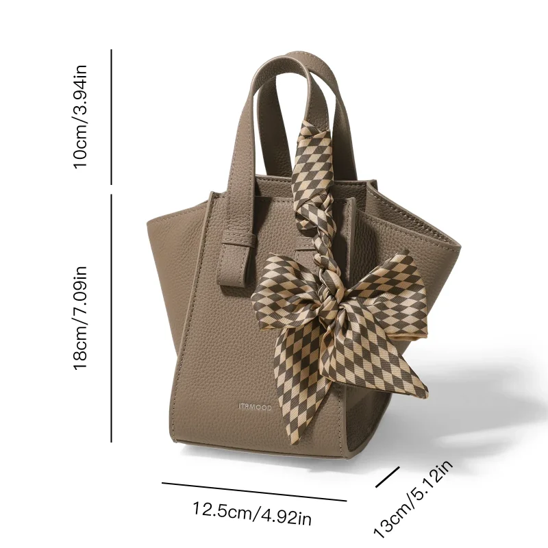 Genuine Leather Bucket Bag - Image 3