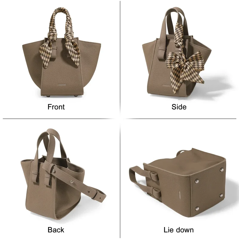 Genuine Leather Bucket Bag - Image 4