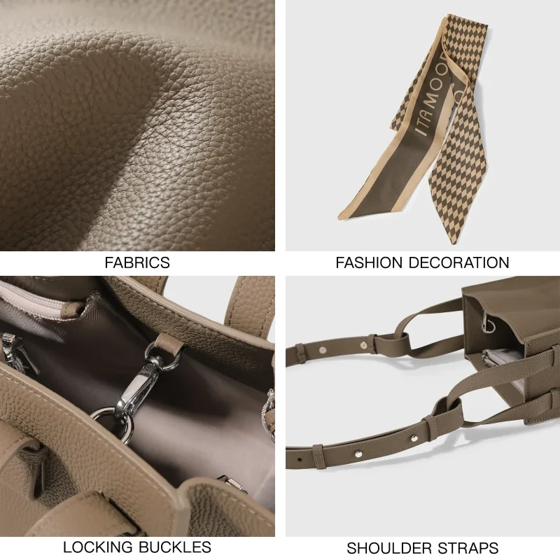 Genuine Leather Bucket Bag - Image 6