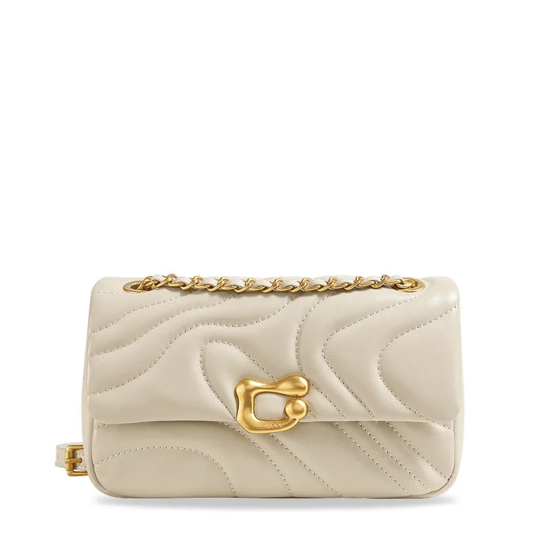 Genuine Leather Embroidered Chain Bag - Image 3