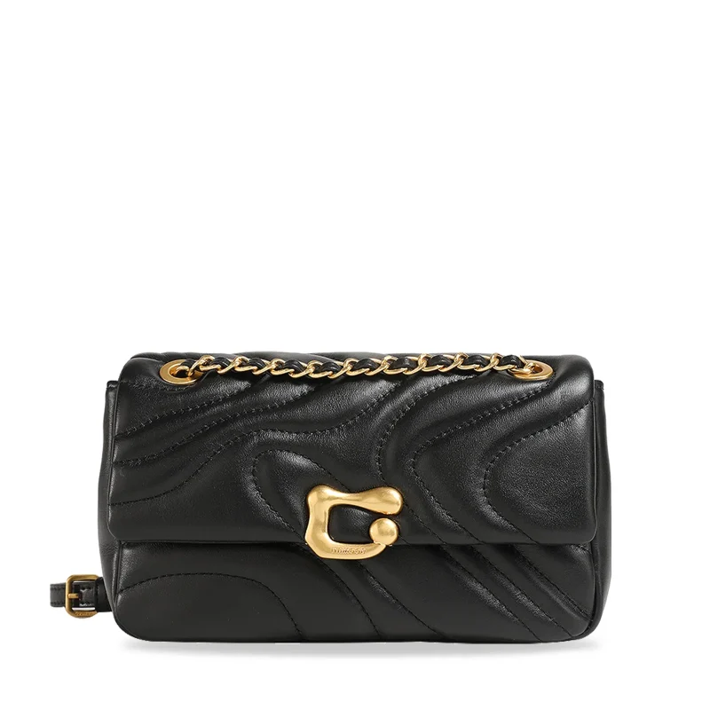 Genuine Leather Embroidered Chain Bag - Image 4