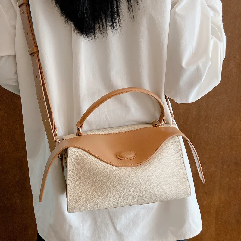 Leather Luxury Clash Colour Crossbody Bag - Image 2