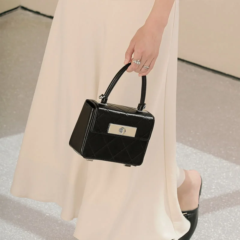 Genuine Leather Original Diamond Lattice Shoulder Bag - Image 2